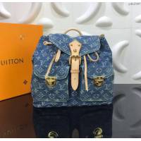 LV女包 M44460 路易威登Vintage牛仔背包  LV中古絕版牛仔包 LV雙肩包 夏日必備時尚單品  ydh2987