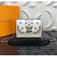 LV女包 2019秋季款 M55234 頭巾印花棲身 路易威登Twist中號手袋 LV鏈條斜挎女包 LV單肩女包  ydh2991