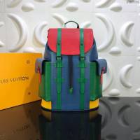 LV雙肩包 M51451 2019年秋冬新品 路易威登Christopher 小號雙肩包 彩色Epi皮革 LV後背包 LV男士背包  ydh3094