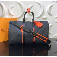 LV包 LV旅行包 N40166 路易威登經典Keepall旅行袋 DamierCobalt帆布旅行手提袋  ydh3117
