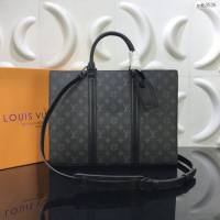 LV包 lv新款男包 M45265 Sac Plat Horizontal Zippé公事包 LV老花手提公事包  ydh3536