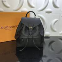 LV包包 LV新款雙肩包 M45205 黑色壓紋牛皮 Montsouris雙肩包 LV女士雙肩後背包  ydh3764
