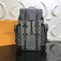LV包包 LV新款雙肩包 M45419 Christopher小號雙肩包 灰色與黑色搭配男士雙肩背包  ydh3766