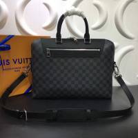 lv新款包包 路易威登Porte-Documents Jour公事包 Damier Cobalt帆布 lv時尚商務男士公事包  ydh3896