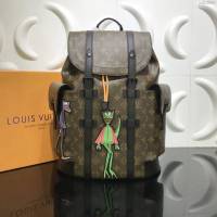 lv新款包包 路易威登Christopher雙肩包 Monogram帆布 2021春夏款 lv老花後背包  ydh3950