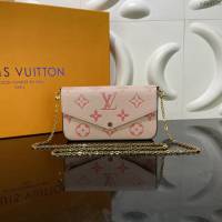 LOUIS VUITTON專櫃新款包包 路易威登Pochette Félicie鏈條包 LV字母漸變翻蓋信封女包  ydh4106