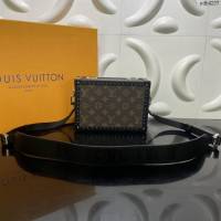LV專櫃新款包包 路易威登Clutch Box小硬箱 M20251 LV老花單肩斜挎包  ydh4237