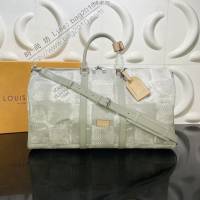 路易威登2022专柜新款手袋 N50069 路易威登Keepall BANDOULIèRE旅行袋 LV大号格纹男士手提旅行包  ydh4638