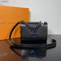 Lv路易威登2023專櫃新款Epi粒面皮革Twist中號手袋 LV虹彩手提鏈條單肩斜挎女包 M22028 M22029 ydh5053