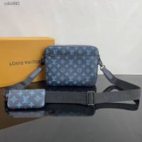 Lv路易威登2023專櫃新款Trio郵差包 LV壓紋牛皮革男士單肩斜挎包 M46603 M46604 ydh5092