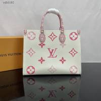 Lv路易威登2023專櫃新款OnTheGo中號手袋 LV帆布鋪陳淡雅手提肩背購物袋 M22976 ydh5102