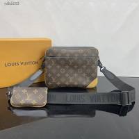 Lv路易威登2023專櫃新款Trio郵差包 LV老花單肩斜挎女包 M46694 ydh5113