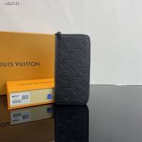Lv路易威登2023專櫃新款Zippy Vertical錢夾 LV黑色壓花皮拉鏈長錢包 M69047 ydh5131