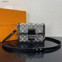 Lv路易威登2023專櫃新款Dauphine中號手袋 LV提花丹寧布達芙妮肩背女包 M21458 ydh5211