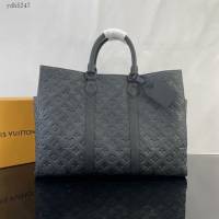 Lv路易威登2023專櫃新款Sac Plat 24H手袋 LV壓紋Taurillon皮革男士托特包購物袋 M21865 ydh5247