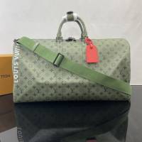 LV路易威登2023专柜新款M23963 Monogram Tones系列Keepall Bandoulière 45旅行袋 ydh5308