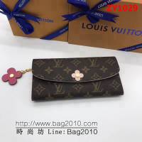 路易威登LV頂級原單 M64202玫紅色 經典Emilie錢夾 時尚而實用 ZY1029