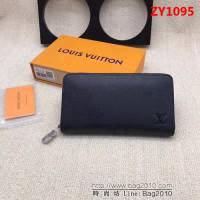 路易威登LV頂級原單 M60017十字紋DamierGraphite帆布男士豎款拉鏈錢夾 ZY1095