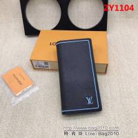 路易威登LV頂級原單2018新品 M66540十字紋繡邊黑LV錢夾 ZY1104
