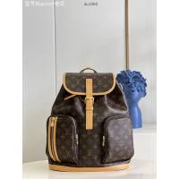 LV專櫃2023新款帆布中古雙肩包 M40107老花 路易威登老花男士背包雙肩包 dn1060