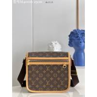 LV專櫃2023新款中古老花橫拉鏈蓋頭郵差斜挎包 M40106老花 路易威登男士肩背包 dn1114