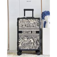 Dior專櫃2023新款oblique復古印花圖案配鋁框CD拉杆箱 A25 迪奧Christian行李箱/拉杆箱 dn1147