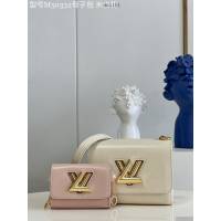 LV專櫃2023新款Twist小號手袋 M50332米白粉母子包 路易威登Epi皮革母子包鏈條肩背女包 dn1181