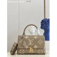 LV專櫃2023新款Empreinte壓紋皮革手提肩背女包 M46041卡其絲印 路易威登全新Madeleine中號手袋 dn1189