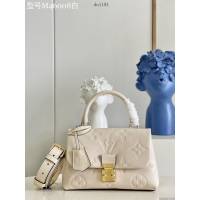 LV專櫃2023新款Madeleine BB手袋 M46008白 路易威登Empreinte壓紋皮革手提肩背女包 dn1191