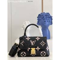 LV專櫃2023新款Madeleine BB手袋 45978黑絲印 路易威登Empreinte壓紋皮革手提肩背女包 dn1194
