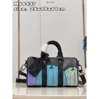LV專櫃2023新款男士手提肩背包 M46437 路易威登LV x YK Keepall25手袋 dn1244