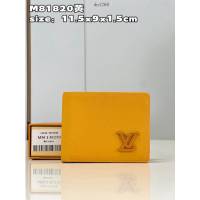 LV專櫃2023新款Multiple錢包 M81820黃 路易威登Aerogram皮革男士短夾錢包 dn1260