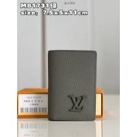 LV專櫃2023新款Aerogram系列男士口袋錢夾卡包 M81731綠 路易威登經典袋裝萬用錢包 dn1264