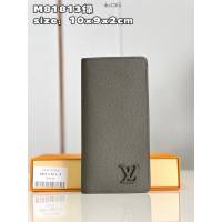 LV專櫃2023新款Aerogram皮革男士長夾錢包 M81813綠 路易威登經典Brazza錢包 dn1265