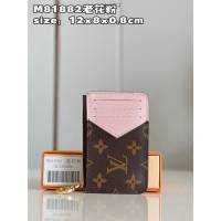LV專櫃2023新款Romy名片夾 M81882老花粉 路易威登男女款拉鏈零錢卡包 dn1283