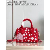 LV專櫃2023新款LV x YK Speedy Bandoulière20手袋 M46397紅圓點 路易威登手提肩背女包 dn1366