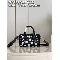 LV專櫃2023新款LV x YK Nano Speedy手袋 M81910黑色圓點 路易威登手提肩背女包 dn1367