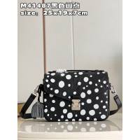 LV專櫃2023新款LV x YK Pochette Métis手袋 M41487黑色圓點 路易威登單肩斜挎女包 dn1371