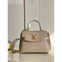LV專櫃2023新款Lockme Ever迷你手袋 M21088灰褐色 路易威登全皮手提女包 dn1380