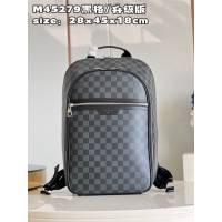 LV專櫃2023新款Michael雙肩包 M45279黑格 路易威登黑格男士後背包 dn1401
