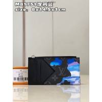 LV專櫃2023新款Room with a View系列Coin卡夾錢包 M81751塗鴉藍 路易威登飄浮雲朵圖案零錢卡包 dn1403