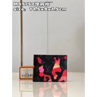 LV專櫃2023新款Room with a View系列Multiple錢夾 M81750塗鴉藍 路易威登飄浮雲朵圖案男士短夾 dn1408