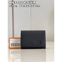 LV專櫃2023新款Enveloppe Carte de Visite名片夾 M63801十字黑 路易威登零錢卡包 dn1413