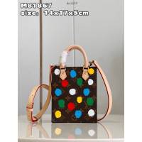 LV專櫃2023新款LV x YK Petit Sac Plat手袋 M81867 路易威登波點圖案手機包 dn1438