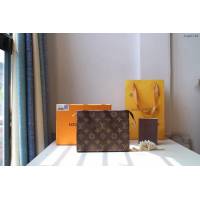 lv化妝包 M47544中號 Monogram帆布盥洗袋 lv老花收納袋  lvqb1730