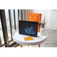 lv手包 N60308原單 多功能Pochette Voyage中號手袋 lv男士手拿包  lvqb1822