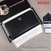 PRADA普拉達 經典款 十字紋牛皮 大號單拉鏈錢包 1M1188 DD1837