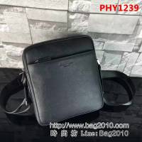 普拉達PRADA原單 0356黑色官網最經典款式男士休閒斜挎包 PHY1239