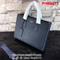 普拉達PRADA原單 2VG011-2FA原版荔枝紋 爆款男士商務手提包 PHY1271
