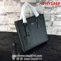 普拉達PRADA原單 最新款 2VG014-2F克色原版荔枝紋男士商務公事包 PHY1349